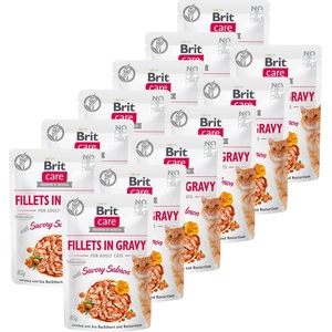 Brit Брит Кеър Кот Филета в Сос Вкусна Сьомга 12 x 85 г