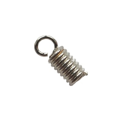 Ukončovací díl na voskovanou šnůru, cca 10x2,5 mm, postříbřeno