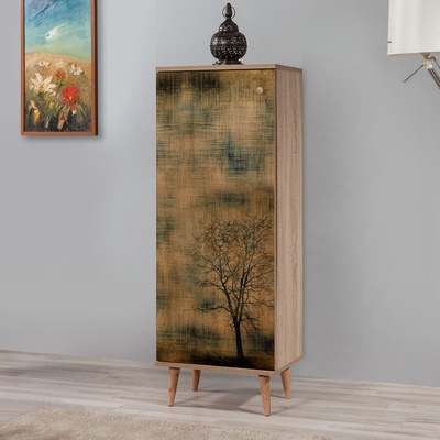 TopMebel Шкаф за обувки Soho TopMebel от меламин в цвят сонома 50x38x135cm