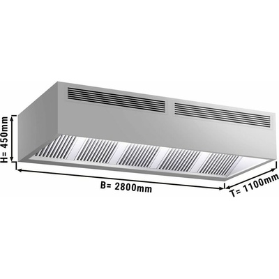 G.Gastro Indukční digestoř - 2,8 m - s filtrem a LED svítidlem - D11885731