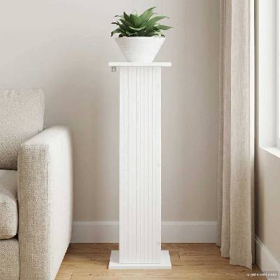 vidaXL Стойка за растения Бяло 30, 5 x 30 x 100, 5 см (899744)