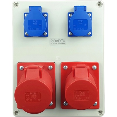 Elektrický rozvaděč Stavební zásuvka PCE 32A, 16A, 5P, 2x zásuvka 230V