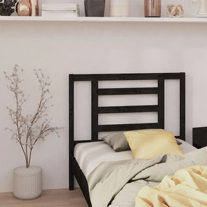 vidaXL Горна табла за легло, черна, 96x4x100 см, бор масив (818804)