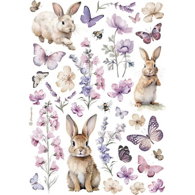 Stamperia Rýžový papír Zajíček a motýl – Zbozi.Blesk.cz