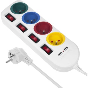 Maclean 4 Plug + 2 USB 1,5 m Switch (MCE229W)