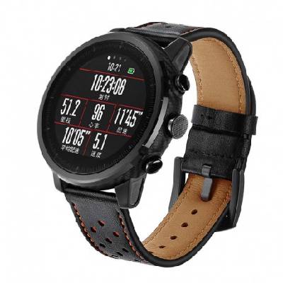 Kožený řemínek premium pro Xiaomi Amazfit 2 Stratos černý
