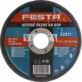 Festa 150 x 2,5 x 22,2 Kotouč na kov řezný síla 2,5