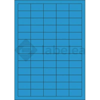 Labelea Samolepiace etikety 38x21,2 mm farebné papierové, na hárku A4, pre laserovú a atramentovú tlač, Farba etikiet Modrá, Počet hárkov v balení 100 EPY038021PB065S