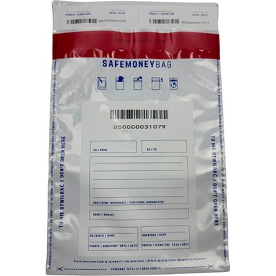 BTP Bezpečnostní obálky BESTPAK SAFEMONEYBAG vkladové obálky 190x260+35 mm B5 100 ks. Bílá