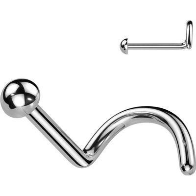 Steel Edge titánový piercing do nosa pologulička SET23NOS02ST Steel