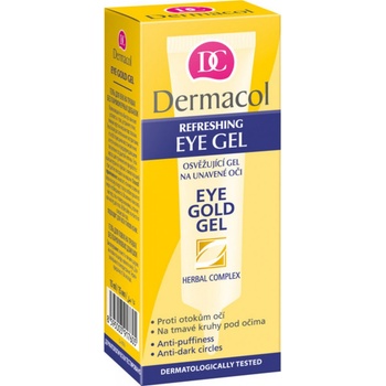 Dermacol Eye Gold Gel oční gel proti otokům únavě a kruhům pod očima 15 ml