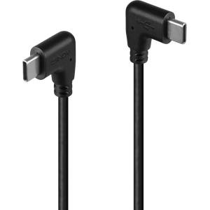 Lindy LNY-32009 : : Кабел USB 2.0, USB-C към USB-C, M-M, 2x 90° под ъгъл, десен, черен, 1.0 м (LNY-32009)