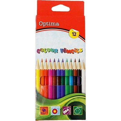 Optima цветни моливи шестоъгълни 12 броя 100080 (100080)