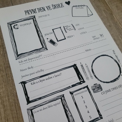 Pracovní list - PRVNÍ DEN VE ŠKOLE Provedení: Tištěný soubor