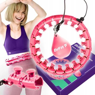DrFit Hula hoop s cvočky 120 cm růžová