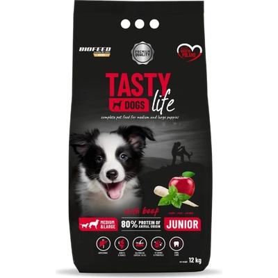 Biofeed Tasty Life Junior střední a velké hovězí 12 kg