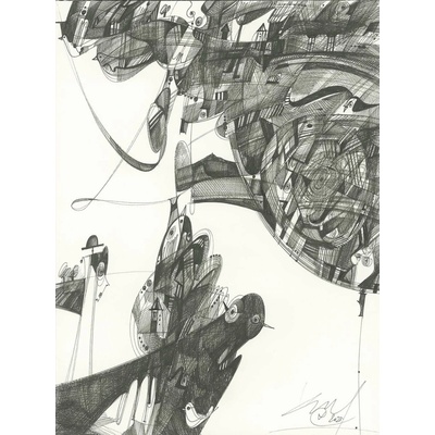 Luka Brase – Black Bird, 2023, 30x20cm
