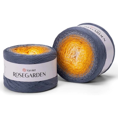 Yarn Art Rosegarden 326 bílá, žlutá, hořčicová, šedá, tmavě šedá