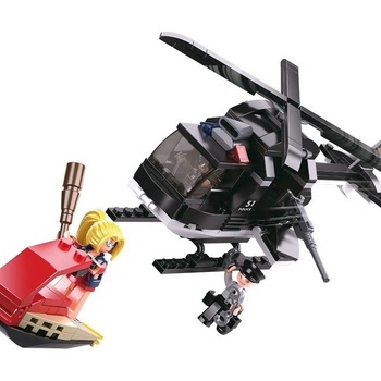 Sluban B0651 Policie Helikoptéra a zlodějka na skútru