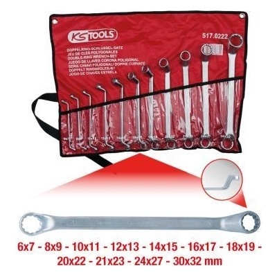 KS Tools Sada dvouočkových klíčů 517.0222