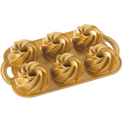 Nordic Ware forma na 6 malých bábovek zlatá 6x160 ml