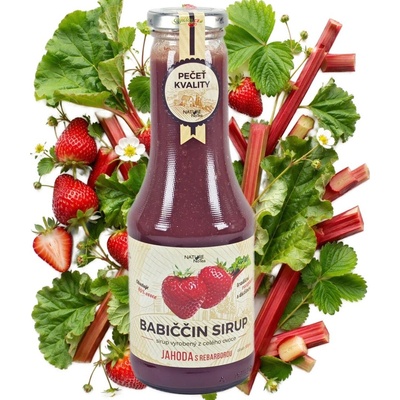 Nature NoTea Babičkin sirup Jahoda s rebarborou 0,5 l