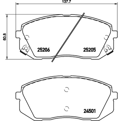 BREMBO Sada brzdových platničiek kotúčovej brzdy P30056E