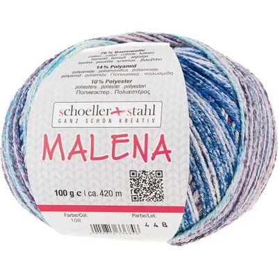 Schoeller+Stahl MALENA - 76% bavlna, 14% polyamid, 10% polyester - Ručně pletací příze Barva: 108. ocean
