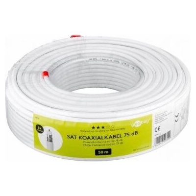 Goobay Koaxiální anténní kabel 75 dB quattro, 2x stínění, CCS, 50 m