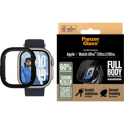 PanzerGlass Стъклен протектор за часовник PanzerGlass за Apple Watch Ultra, Ultra 2, Ultra 2024, Snappie Full Body - Черен