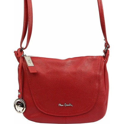 Pierre Cardin Střední velká kožená crossbody kabelka no. 21 červená