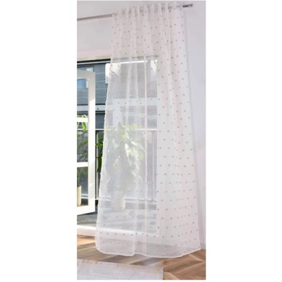 Дрейпари БГ Готово перде, с ленена текстура серия "valencia" за окачване на релса или тръбен корниз, размер 245см. височина на 145см. ширина, цвят натурален-таупе, код-2023470