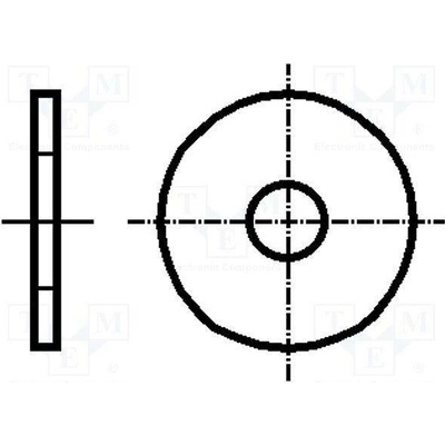 BOSSARD 1404954 Podložka; kulatá; M5; D=15mm; h=1,2mm; plast; DIN 9021; BN 1075