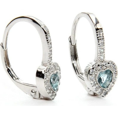 Rafity stříbrné naunice s akvamarínem a zirkony E0031KL-01