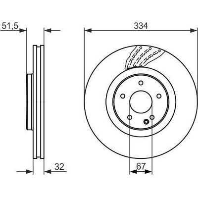 BOSCH Brzdový kotúč vetraný Ø334mm 0 986 479 650