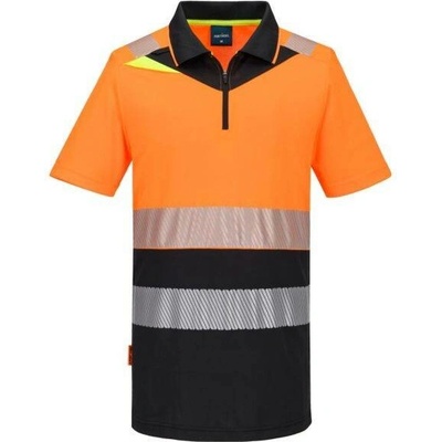 Portwest HI-VIS DX4 DX435 Pánská reflexní polokošile s krátkým rukávem HV oranžová/černá 3XL