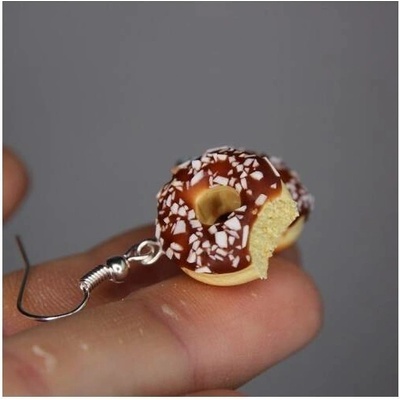 CircusMind sladké náušnice Fimo kokosové donuty S4810