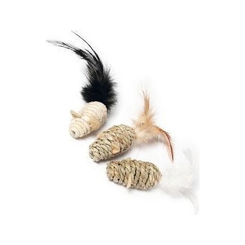Karlie Myš s peřím 3 ks / 5 cm