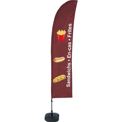 Jansen Display Beach Flag Budget Wind Complete Set Snacks French ECO, 1010 x 4305 mm