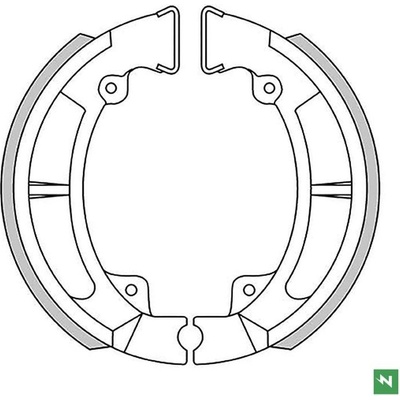 NEWFREN brzdové čelisti zadní KAWASAKI KX 250 75-81; KDX 250 79-84; KL 250 78-79; KLF 180 BAYOU 86-88; KLF 250 BAYOU 03-11 (120X35mm)