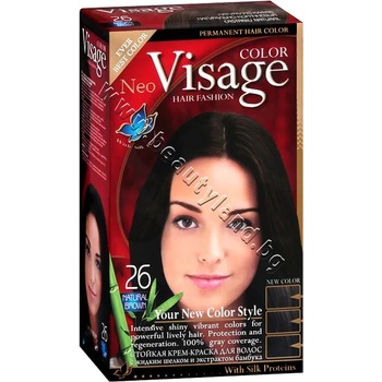 Боя за коса Visage Fashion Permanent Hair Color, 26 Natural Brown, p/n VI-206026 - Трайна крем-боя за коса, натурално кафява (VI-206026)