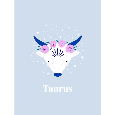 Plagát, Obraz - Floral Taurus Zodiac, Aislinn Simmonds, 30 × 40 cm