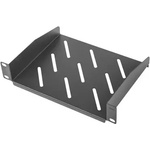 Lanberg Аксесоар, Lanberg 10" fixed shelf 1U / 254x180mm, max load capacity up to 20kg, black (AK-1012-B)
