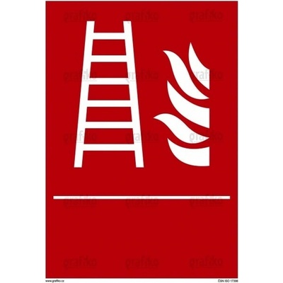 Grafiko | Požární žebřík - Text obrázku (tabulka s vlastním textem), Materiál Hliník, Rozměr 297x210mm