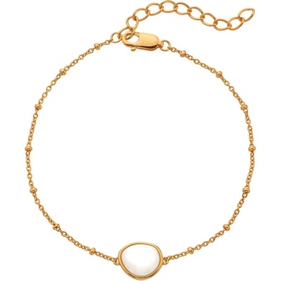 Hot Diamonds elegantní pozlacený náramek s diamantem a perletí Golden Edit Soul DL704