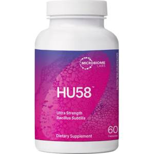 Microbiome Labs HU58 - Научно проучен пробиотичен щам за чревен баланс и имунна модулация, 100 mg, 60 капсули (523282 (10030523282) MRBLS)