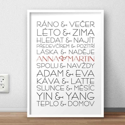 Svatební dar - obraz zamilovaných, nerozlučná dvojka - Varianta 2