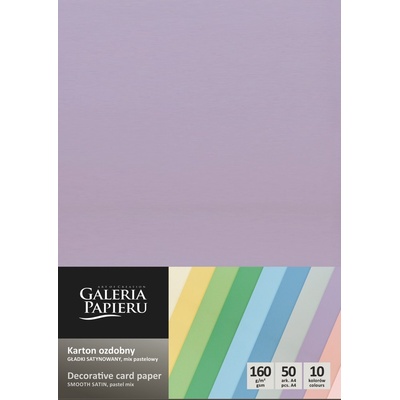 Galeria Papieru ozdobný papír Hladký pastelový MIX 160g 50ks
