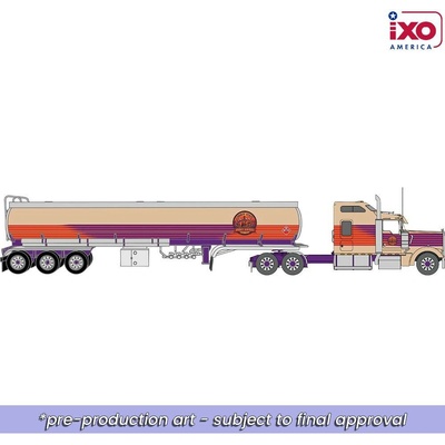 IXO Kenworth W900 1976 s návěsem Béžová/Fialová 1:64