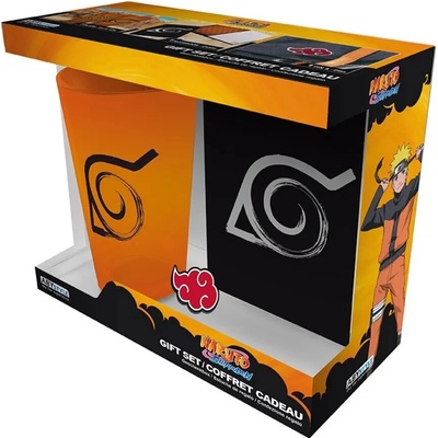 ABYstyle Dárková Naruto Shippuden sklenice zápisník odznak 400 ml